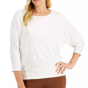 JM COLLECTION
Banded Hem Off- white Top, Created for Macy's Size Large